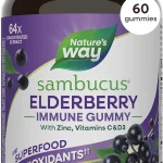 Nature's Way Sambucus Elderberry Gummies for Immune Support* Ages 4 60 ct Immune Gummy with Black Elderberry Extract (New)