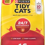 Purina Tidy Cats 24/7 Performance Clumping Cat Litter 16 lb Bag Clean Linen scent with 24/7 slow-release deodorizer in (New)