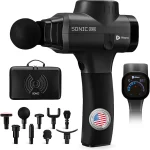 Lifepro SonicPro Massage Gun Percussion Muscle Massager with Heat 9 Heads 10 Speeds 3 Modes 3 Heat Levels Massager f (New)