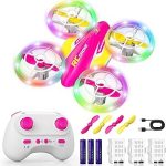 FUNPX Girls LED RC Drone Christmas Birthday Gift for Girls Aged 6+ with Remote Batteries 360° Flips 3 Speed Modes 45 M (New)