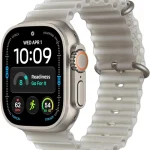 Apple Watch Ultra 4 GPS Cellular 49mm Smartwatch Natural Titanium Case Translucent Gray Ocean Band - One Size Advanc (New)