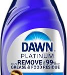 Dawn Platinum Dish Soap Fresh Rain Scent Liquid Dishwashing Detergent Powerful Dawn Dish Soap for Tough Grease Removal (New)