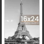 upsimples 16x24 Picture Frame Wall Decor Poster Frames Black 1 Pack 16 x 24 Frame 14x20 Frame with Mat for Gallery Wa (New)