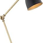 JONATHAN Y Barnes 24" Metal Adjustable Desk Task Lamp Black/Brass Gold Modern Industrial Home Office Bedroom Light Sil (New)
