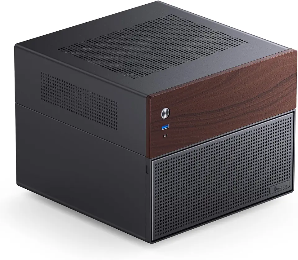 71wH8eSHVRL._AC_UL960_FMwebp_QL65_ JONSBO N4 Black NAS Pc Case Walnut Wood 8-Drive Bay/6 * 35 "HDD 4 hot-swap2 Non hot-swap2 * 25SSDMicro ATX Chassi (New) - Image 1