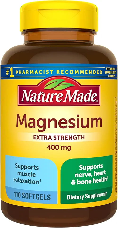 71wkGzL2MIL._AC_UL960_FMwebp_QL65_ Nature Made Magnesium Oxide Extra Strength 400 mg 110 Softgels Magnesium Supplements for Men and Women Support for Mus (New) - Image 1