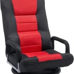 VEVOR Swivel Floor Gaming Chair with Armrests 360-Degree Rotating Floor Chair with 6 Adjustable Position Folding Backrest (New)