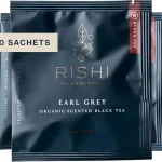Rishi Tea Earl Grey Organic Black Sachet Tea Bags Caffeinated 50ct Energizing Black Tea Blend Bergamot Essential Oil (New)