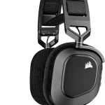 Corsair HS80 RGB Wireless PC PS5 PS4 Mac Gaming Headset   Black Clear Broadcast Quality Mic Dolby Atmos Sub 1-ms Laten (New)