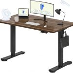 FLEXISPOT EN1 48"x24" One-Piece Standing Desk Black Walnut Black Frame 176 LBS Capacity Seamless Desktop Home Offic (New)