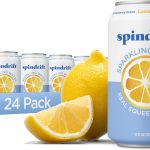 Spindrift Sparkling Water Lemon Flavored Made with Real Squeezed Fruit 12 Fl Oz Cans Pack of 24 Only 3 Calories per Can (New)