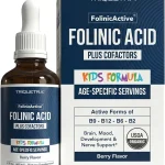 FolinicActive Kids - Gentle Organic Folinic Acid B12 B6 &amp B2 Cofactors Age Adjustable Dose for Kids 1-18 Berry Flavo (New)