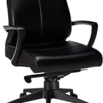 Tempur-Pedic TP350 Mid-Back Ergonomic Leather Swivel Office Chair Black Tilt Tension Control Adjustable Seat Height L (New)