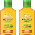 Garnier Fructis Sleek &amp Shine Moroccan Sleek Smoothing Oil for Frizzy Dry Hair Argan Oil 375 Fl Oz 2 Count Packaging (New)