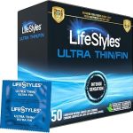 Lifestyles Ultra Thin Natural Rubber and Lubricated Latex Condoms Value Pack 50 Count (New)