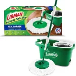 Libman Tornado Spin Mop System with Bucket &amp Wringer Microfiber Head Microfiber spin mop with bucket &amp wringer for har (New)