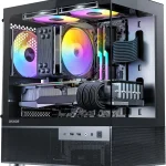 Okinos Aqua 3 Micro ATX Case MATX PC Case with 3 X 120mm 3-Pin ARGB Fan Pre-Installed Panoramic View Tempered Glass Fro (New)