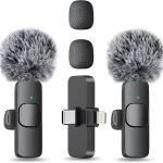 MAYBESTA Wireless Mini Microphone for iPhone Android Phone - 2 Pack Lavalier Lapel Mic for Audio Video Recording - Clip o (New)
