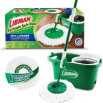 Libman Tornado Spin Mop System with Bucket &amp Wringer 1 Refill Head Microfiber spin mop with bucket &amp wringer for hardw (New)