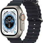 Apple Watch Ultra [GPS Cellular 49mm] Titanium Case with Midnight Ocean Band One Size Renewed (New)