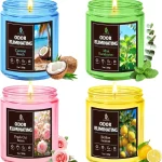 4 Pack Odor Eliminating Highly Fragranced Candle Eliminates 95% of Food Pet Smoke and Bathroom Quickly Air Freshing S (New)