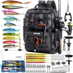 Sponsored Ad - Fishing Gear Backpack with Tackle Box and 2 Rod HoldersLure Kit &amp Tool Set with Waterproof Bottom 25L Ta (New)
