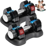 Lifepro Adjustable Dumbbells &amp Weights for Home Gym Quick-Adjust Choose from 2-55 lb adjustable weights in single or pa (New)