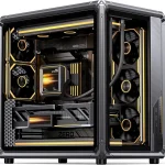 JONSBO X400 Gray ATX PC Case Back-Connect Desktop CaseMB Auxiliary Air Guidance Cooling System E-Sport Assistant2 Side (New)