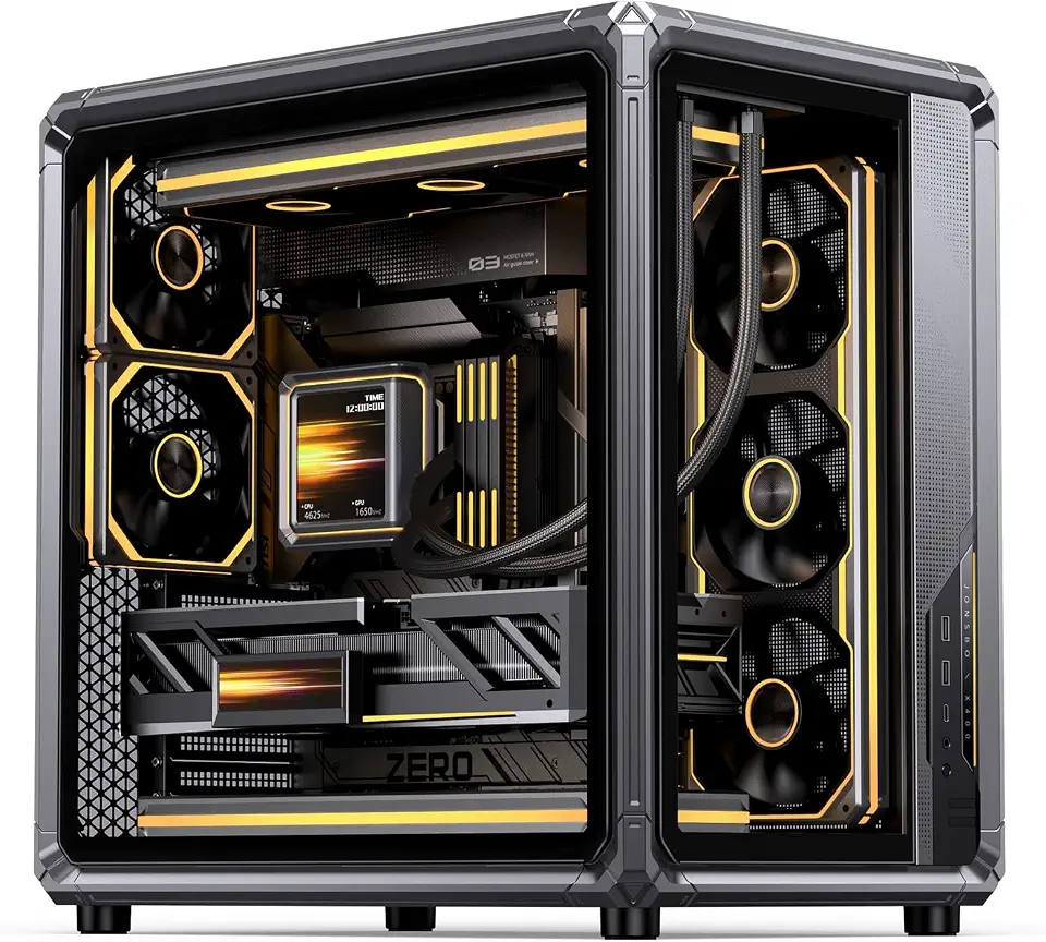 812DFDKvskL._AC_UL960_FMwebp_QL65_ JONSBO X400 Gray ATX PC Case Back-Connect Desktop CaseMB Auxiliary Air Guidance Cooling System E-Sport Assistant2 Side (New) - Image 1