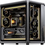 JONSBO X400 Gray ATX PC Case Back-Connect Desktop CaseMB Auxiliary Air Guidance Cooling System E-Sport Assistant2 Side (New)