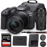 Canon EOS R10 Mirrorless Camera with 18-150mm 75-300mm Lenses Bundle Travel Compact For Photography Video 24.2MP (New)