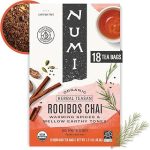 Numi Organic Rooibos Chai Tea 18 Herbal Tea Bags Caffeine Free South African Red Tea with Cinnamon Allspice and Ginger (New)