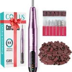 COSLUS C20 Cordless Nail Drill Electric File All-in-One Kit Purple Portable Professional for Acrylic Gel Dip Powder Na (New)