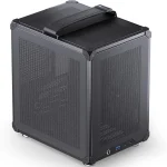 JONSBO C6-ITX Black Mini ITX Handled Mesh PC Case Simple Compact Desktop Chassis SP MB mini-ITX/Mini-DTX ATX Power Bite (New)