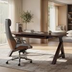FLEXISPOT 63" WoodiX Solid Wood Executive Standing Desk with Drawer Walnut Dual-Motor Lift 220 LBS Capacity Stable A- (New)