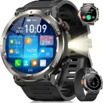 Military Smart Watch for MenAnswer/Make CallsOutdoor Smartwatch with 100 Days Battery/Flashlight/Compass/Heart Rate/SpO (New)