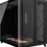 CORSAIR AIR 5400 RS ARGB Triple-Chamber Panoramic Mid-Tower PC Case   Black 3x Pre-Installed Reverse-Rotor Fans High Ai (New)