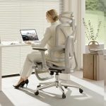 FLEXISPOT ErgoX Premium Ergonomic Office Chair Cream-FT Adjustable Armrests Dynamic Lumbar Support Recline Tilt Func (New)