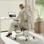 FLEXISPOT ErgoX Premium Ergonomic Office Chair Cream-FT Adjustable Armrests Dynamic Lumbar Support Recline &amp Tilt Func (New)