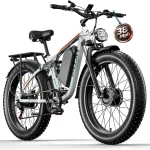 4000W Dual Motor Ebike 52V Up to 100 Miles 52V 24&quot Fat Tire PU354 USB port &amp phone holder160Nm torque climbs hillsFull (New)