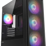 Zalman S6 High Airflow ATX Mid-Tower Gaming PC Case 4 RGB Fans Black Includes 4x FRGB Fans 3x 140mm 1x 120mm 360m (New)