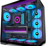 HYXN H1 HYXN ATX PC Case - Pre-Installed with 7 PWM ARGB Fans - Dual Cavity Mid-Tower PC Gaming Case - with Type-C - Can H (New)