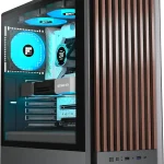 FOIFKIN M1 PC Case - Walnut Front pane Pre-Installed 4 PWM ARGB Fan ATX Mid-Tower Computer case Gaming PC Case 240MM RA (New)