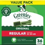 Greenies Regular Dental Dog Treats Original Chicken Flavor 36 Count Veterinarian-recommended supports oral health &amp f (New)