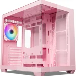 Vetroo AL900 Pink ATX Computer PC Case with 270Â° Full View Tempered Glass Pre-Installed ARGB &amp PWM FDB Fan Supports 360 (New)