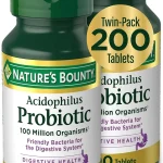 Nature's Bounty Acidophilus Probiotic Daily Probiotic Supplement Digestive Health 200 Tablets Twin Pack (New)