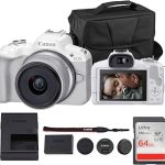 Canon EOS R50 Mirrorless Camera with 18-45mm Lens 5812C012 Bundle For Photography Video APS-C Mirrorless Camera (New)