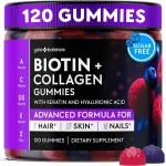 Biotin Gummies 10000mcg - Collagen Keratin - Hair Skin and Nails - Vitamins 10000mcg Biotin with Collagen Keratin Sil (New)