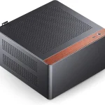 JONSBO NV10 Black MINI ITX PC Case Aluminum Alloy with Walnut Trim Compatible with 1U Flex PSU Low-Profile GPUCompact (New)
