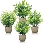 Der Rose 4 Pack Artificial Plants Indoor Fake Plants for Bathroom Decor Cozy finished look shelf tray kitchen office de (New)